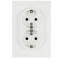Розетка ЭРА Arktik 16-2105-01 двойная с заземлением 2X2P+E Schuko со шторками 16А-250В белый Б0070454