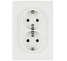 Розетка ЭРА Arktik 16-2105-01 двойная с заземлением 2X2P+E Schuko со шторками 16А-250В белый Б0070454