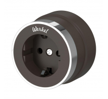 Розетка с заземлением Werkel Vintage мокко матовый/хром W5871052 4690389174711