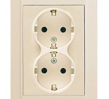 Розетка Makel 2-м СП Defne 16А IP20 с/з крем. 42010057