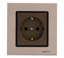 Розетка 2P+E Vesta-Electric Exclusive Champagne Metallic шампань FRZ00041004BSH