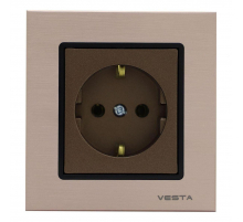 Розетка 2P+E Vesta-Electric Exclusive Champagne Metallic шампань FRZ00041004BSH