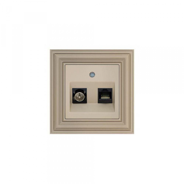 Розетка TV/RJ45 Liregus Retro кремовый омбре 29-135 Розетка TV/RJ45 Liregus Retro кремовый омбре 29-135