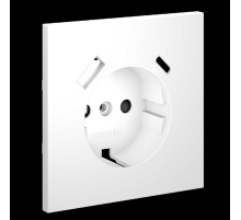 Накладка для розетки с заземлением и защитными шторками с USB A+C S70 (белый матовый) Voltum VLS001002