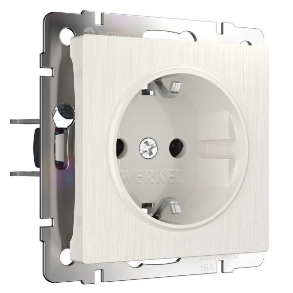 Розетка с заземлением Werkel перламутровый рифленый W1171013 4690389161001