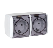 Владивосток Розетка 2-местная 16А с заземлением с прозрачной крышкой IP54 EKF EQR16-129-30-54-T