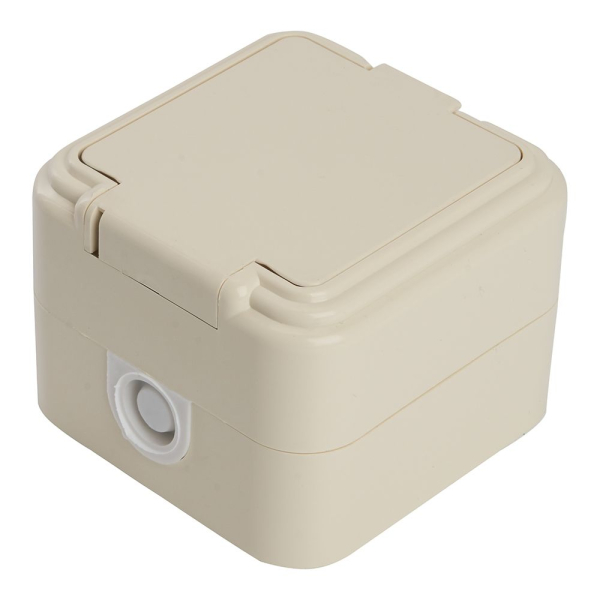 Розетка 2P+PE Stekker Брест с крышкой слоновая кость PST16-21-44 49058