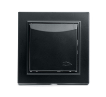 Розетка 2P+PE Stekker Эрна со шторками крышкой черный PST16-9012-03 39481