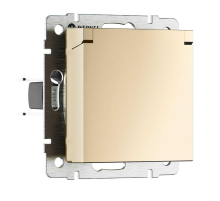 Розетка влагозащишенная с заземлением с защитной крышкой и шторками Werkel шампань W1171211 4690389212871