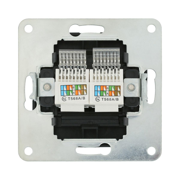 Розетка LK Studio компьютерная 2хRJ-45 кат. 5е с накладкой (черный бархат) LK80 846208-1 Розетка LK Studio компьютерная 2хRJ-45 кат. 5е с накладкой (черный бархат) LK80 846208-1