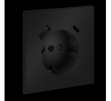 Накладка для розетки с заземлением и защитными шторками с USB A+C S70 (черный матовый) Voltum VLS001008
