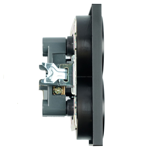 Розетка двойная 2P Stekker Катрин со шторками черный GLS10-7113-05 39611