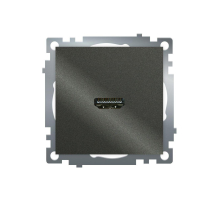 Розетка HDMI 2.1, Type A (механизм), серия Катрин, графит, GLS00-7118-06 50059