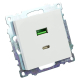 Розетка USB 2-местная + type C (механизм), STEKKER GLS10-7116-01, 250В, 3А, max 20W, серия Катрин, белый 50051