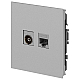 Розетка ЭРА Arktik 16-3110-03 комбинированная RJ45+TV алюминий Б0070496
