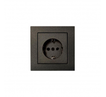 Розетка 2P+E Liregus Epsilon со шторками антрацит 28-1768