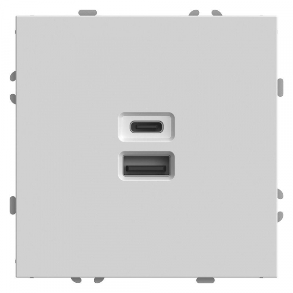 Розетка двухместная USB + Type C Stekker Эмили белый фарфор RST10-5115-01 49879 Розетка двухместная USB + Type C Stekker Эмили белый фарфор RST10-5115-01 49879