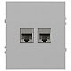 Розетка ЭРА Arktik 16-3108-03 информационная двойная 2XRJ45 алюминий Б0070486