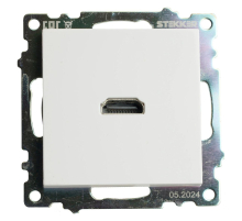 Розетка HDMI 2.1, Type A  (механизм), STEKKER GLS00-7118-01, серия Катрин, белый 50058