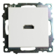 Розетка HDMI 2.1, Type A  (механизм), STEKKER GLS00-7118-01, серия Катрин, белый 50058
