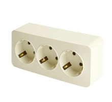 Розетка тройная 2P+PE Stekker София слоновая кость MST16-13-04 49501