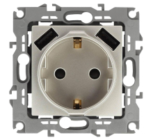 Розетка ЭРА Intro Solo Schuko P+E 16A 250V со шторками 2хUSB шампань 12-4109-04 Б0047843