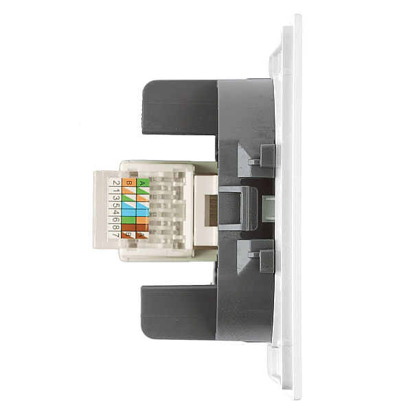 Розетка компьютерная 1-местная RJ-45 (механизм) Stekker Мия RST00-3117-01 белая магнолия 50436