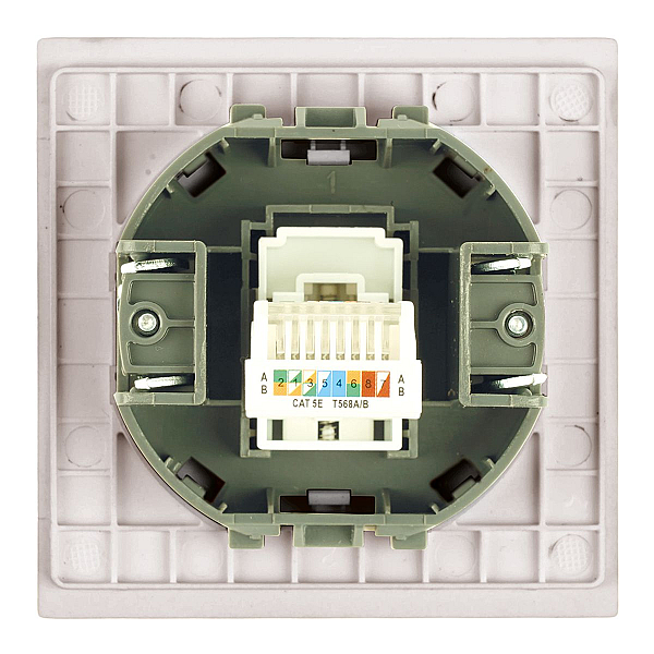 Розетка компьютерная 1-местная RJ-45 (механизм) Stekker Мия RST00-3117-08 пудровый жемчуг 50480