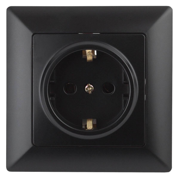 Розетка двойная ЭРА Intro Solo Schuko 2X2P+E 16A 250V со шторками антрацит 4-206-05 Б0043344 Розетка двойная ЭРА Intro Solo Schuko 2X2P+E 16A 250V со шторками антрацит 4-206-05 Б0043344