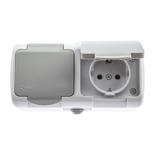 Розетка двойная ЭРА Intro Atlantic Schuko 2x2P+E 16A 250V с крышкой 5-203-03 Б0051060 Розетка двойная ЭРА Intro Atlantic Schuko 2x2P+E 16A 250V с крышкой 5-203-03 Б0051060