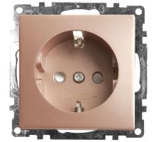 Розетка 2P+PE Stekker Катрин со шторками шампань GLS16-7110-02 39596