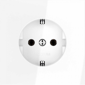 Розетка встраиваемая Voltum S70 с заземлением 16А, (белый глянцевый) VLS040101