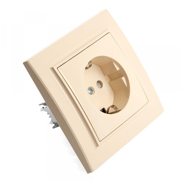 Розетка 2P+PE Stekker Эрна со шторками слоновая кость PST16-9010-02 39236 Розетка 2P+PE Stekker Эрна со шторками слоновая кость PST16-9010-02 39236