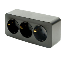 Розетка тройная 2P+PE Stekker София черный матовый MST16-13-05 49502