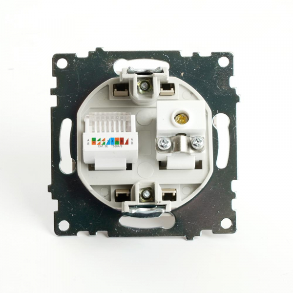 Розетка телевизионная TV + компьютерная RJ-45 Stekker Катрин золото GLS00-7106-08 49230 Розетка телевизионная TV + компьютерная RJ-45 Stekker Катрин золото GLS00-7106-08 49230