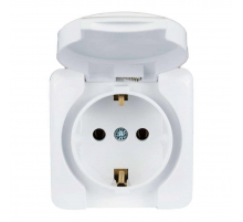 Розетка с зазем. с крышкой Lezard Viola белая 751-0200-123