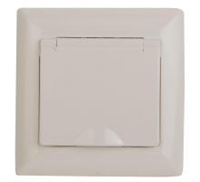 Розетка ЭРА Intro Solo Schuko 2P+E 16A 250V с крышкой слоновая кость 4-203-02 Б0043320