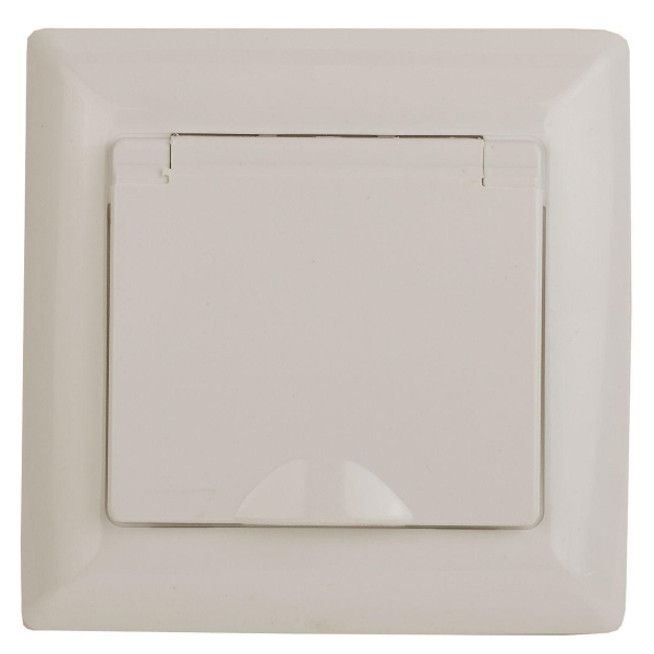 Розетка ЭРА Intro Solo Schuko 2P+E 16A 250V с крышкой слоновая кость 4-203-02 Б0043320 Розетка ЭРА Intro Solo Schuko 2P+E 16A 250V с крышкой слоновая кость 4-203-02 Б0043320