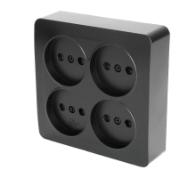 Розетка четырехместная 2P Stekker София черный матовый MST10-14S-05 49508