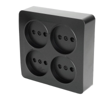 Розетка четырехместная 2P Stekker София черный матовый MST10-14S-05 49508