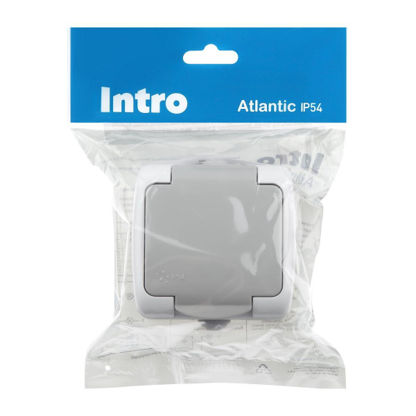 Розетка ЭРА Intro Atlantic Schuko 2P+E 16A 250V со шторками с крышкой 5-202-03 Б0050946 Розетка ЭРА Intro Atlantic Schuko 2P+E 16A 250V со шторками с крышкой 5-202-03 Б0050946