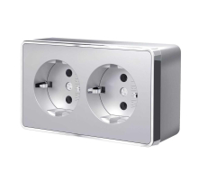 Розетка двойная с заземлением Werkel Gallant серебряный W5072106 4690389167188