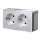 Розетка двойная с заземлением Werkel Gallant серебряный W5072106 4690389167188