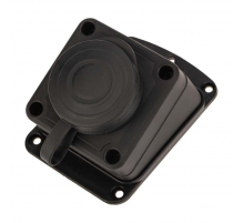 Розетка каучуковая 1 гнездо с крышкой угловая черная, с/3, 16А, IP44, PROconnect 111-127-4