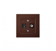 Розетка HDMI/TV оконечная Liregus Epsilon коричневый 28-1561