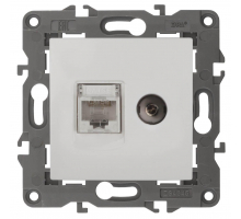 Розетка комбинированная RJ45+TV ЭРА Elegance 14-3110-01 Б0034314