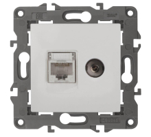 Розетка комбинированная RJ45+TV ЭРА Elegance 14-3110-01 Б0034314