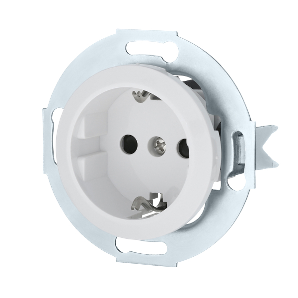 Розетка LK Studio с з/к, со шторками (белый) Vintage 883204-1