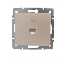 Розетка компьютерная Lezard Rain белый жемчуг 703-3088-139