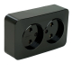 Розетка двойная 2P Stekker София черный MST10-12-02 49315